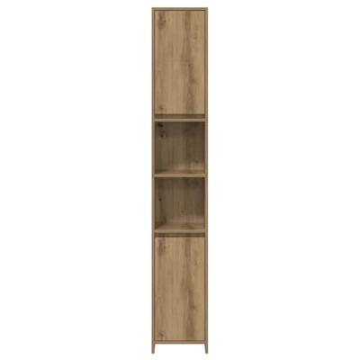 4-delige Badkamermeubelset bewerkt hout artisanaal eikenkleur