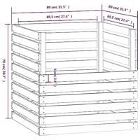 VidaXL Compostbak 80x80x78 cm massief grenenhout honingbruin - thumbnail