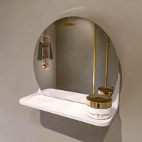 MONDIAZ SPOT spiegel rond 30cm met Spiegelplanchet kleur Talc. - thumbnail