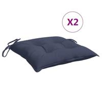 VidaXL Stoelkussens 2 st 40x40x7 cm oxford stof marineblauw - thumbnail