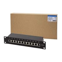 LogiLink NP0046 12 poorten Patchpaneel 254 mm (10) CAT 6 1 HE Zwart - thumbnail