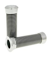 Vicma rubber handvat rubber grip chrome with black rings - thumbnail