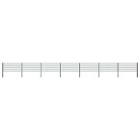 Schuttingpaneel met palen ijzer 1212x80 cm groen - thumbnail