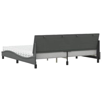 Bed met matras "Hanko" stof donkergrijs 200x200 cm