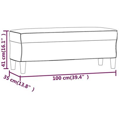 Bankje 100x35x41 cm stof donkergrijs - thumbnail
