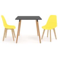 vidaXL 3-delige Eethoek geel - thumbnail
