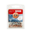 Novus Blindklinknagel C4 12x4mm koper VE=20 - 045-0040 Novus Blindklinknagel C4 12x4mm koper VE=20 - 045-0040