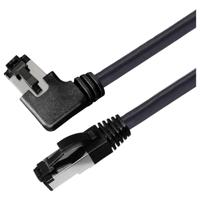 Maxtrack TI51-0,5L RJ45 Netwerkkabel, patchkabel CAT 8.1 S/FTP 0.50 m Zwart 90° haaks naar rechts, Afgeschermd (enkel) 1 stuk(s) - thumbnail