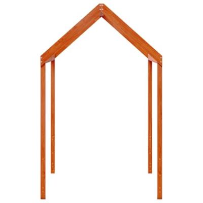 Kinderbedhuisje 207x80,5x151,5 cm massief grenenhout wasbruin