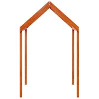 Kinderbedhuisje 217x95,5x159 cm massief grenenhout wasbruin - thumbnail