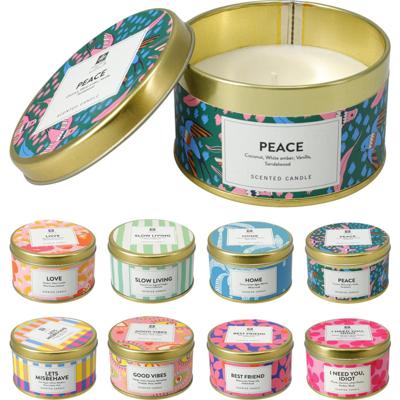 Home & Styling Geurkaars in blik zomerse print 5cm