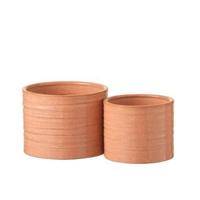 J-Line Bloempot Effen Rond Keramiek Pompelmoes Large - thumbnail