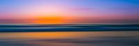 Schilderij - Spiegelgladde zee bij zonsondergang, panorama, 2 maten - thumbnail
