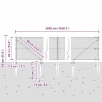 VidaXL Afrasteringspaal grijs 50 x 0,4 m (16 x 16 mm gaas) - thumbnail