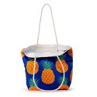 Pineapple Print Canvas Strandtas - thumbnail
