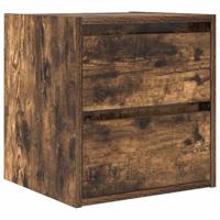 Nachtkastjes 2 st wandgemonteerd 38x34x40 cm gerookt eikenkleur - thumbnail