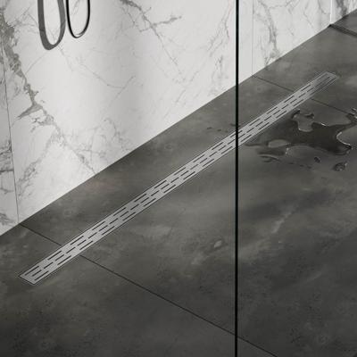 Brauer Douchegoot - 140x7x6.7cm - ondiepe vloerflens - zijuitloop - RVS DR-SRF140NG