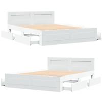 Bedframe met hoofdeinde zonder matras 160x200 cm wit - thumbnail