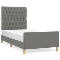 Bedframe zonder matras 100x200 cm stof donkergrijs - thumbnail
