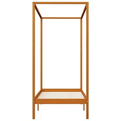 Hemelbedframe massief grenenhout honingbruin 100x200 cm