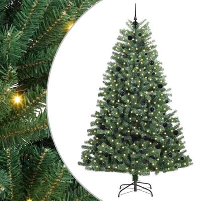 VidaXL Kunstmatige inklapbare kerstboom groen 240 cm pvc en metaal
