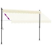 Luifel uittrekbaar 300x150 cm stof en staal crmekleurig - thumbnail