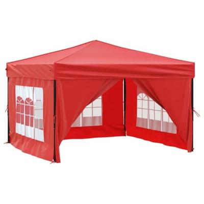 Partytent inklapbaar met zijwanden 3x3 m rood - thumbnail