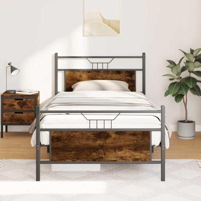 Bedframe zonder matras hout gerookt eikenkleurig 100x200 cm