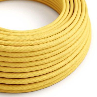 Strijkijzersnoer Geel - viscose | 10cm | Creative-Cables | Creative-Cables | Creative-Cables | Creative-Cables
