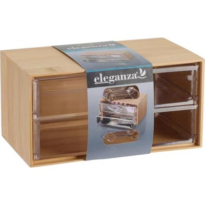 Eleganza bamboe organiser met 2 lades 18.5x11.5x9.3 cm Eleganza bamboe organiser met 2 lades 18.5x11.5x9.3 cm