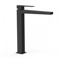Wastafelmengkraan Tres Slim Exclusive Vierkant met Hendel Hoog Mat Zwart - thumbnail