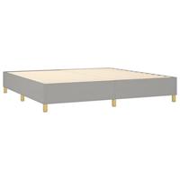 Boxspring met matras en LED stof lichtgrijs 200x200 cm - thumbnail