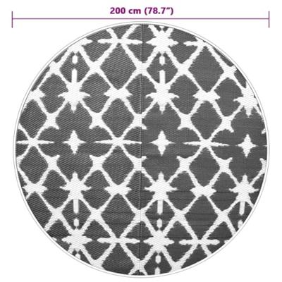 VidaXL Buitenkleed arakil ø200 cm polypropeen blauw en wit VidaXL Buitenkleed arakil ø200 cm polypropeen blauw en wit