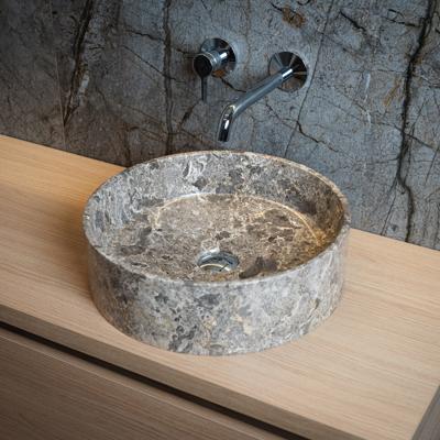 Waskom Loutro Louise T Rond 40x40x12 cm Marmer Taupe Loutro