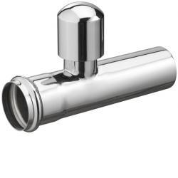 Wiesbaden Chroom muurbuis recht met beluchter 32 mm