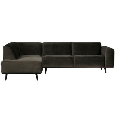 WOOOD Loungebank 'Statement' Velvet, Links, kleur Groen