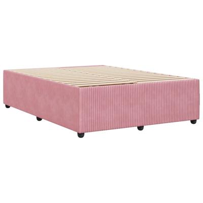 Bedframe fluweel roze 140x200 cm