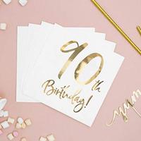 Servetten 90th Birthday Goud (20st) - thumbnail