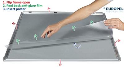 Europel clicklijst, lijst 25mm A5, zilverkleurig posterframe