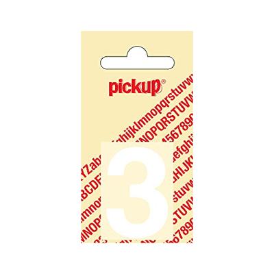 Plakcijfer Helvetica 40 mm Sticker witte cijfer 3 Pickup - Pickup