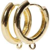 Creativ Company Grote oorbellen met oog, d 15 mm, dikte 3 mm, verguld, 2x2 paar/ 1 doos - thumbnail