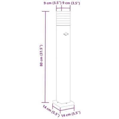 VidaXL Vloerlamp voor buiten met sensor 80 cm aluminium zwart