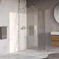 Brauer Stellar - Douchecabine met Draaideur - Helder Glas - 100x80x200 cm - Omkeerbaar - incl. Glascoating - Chroom - thumbnail