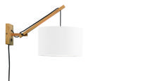 GOOD&MOJO Wandlamp 'Andes' Small, Bamboe en Eco linnen, kleur Wit/Naturel - thumbnail