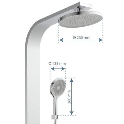Schutte SAMOA RAIN douchesysteem met thermostatisch planchet | chroom-licht grijs
 - 60570 60570 - thumbnail