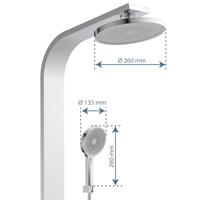 SAMOA RAIN douchesysteem met thermostatisch planchet, chroom-licht grijs wellness hoofddouche met antikalk nozzles, Ø ca. 26 cm handdouche, 3 functies met antikalk nozzles, Ø 13 cm handdouche m - thumbnail