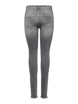 Only 15188520 Onlblush Mid Sk Ank Raw Jeans Skinny Fit Grey Denim 15188520