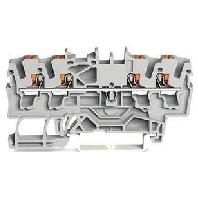 WAGO 2202-1401 Doorgangsklem 5.20 mm Push-In-klem Grijs 100 stuk(s)