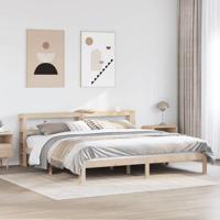 Bedframe met hoofdbord massief grenenhout 200x200 cm - thumbnail