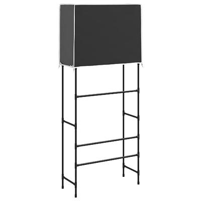 VidaXL Opbergrek voor boven wasmachine 2-laags 71x29,5x170,5 cm zwart